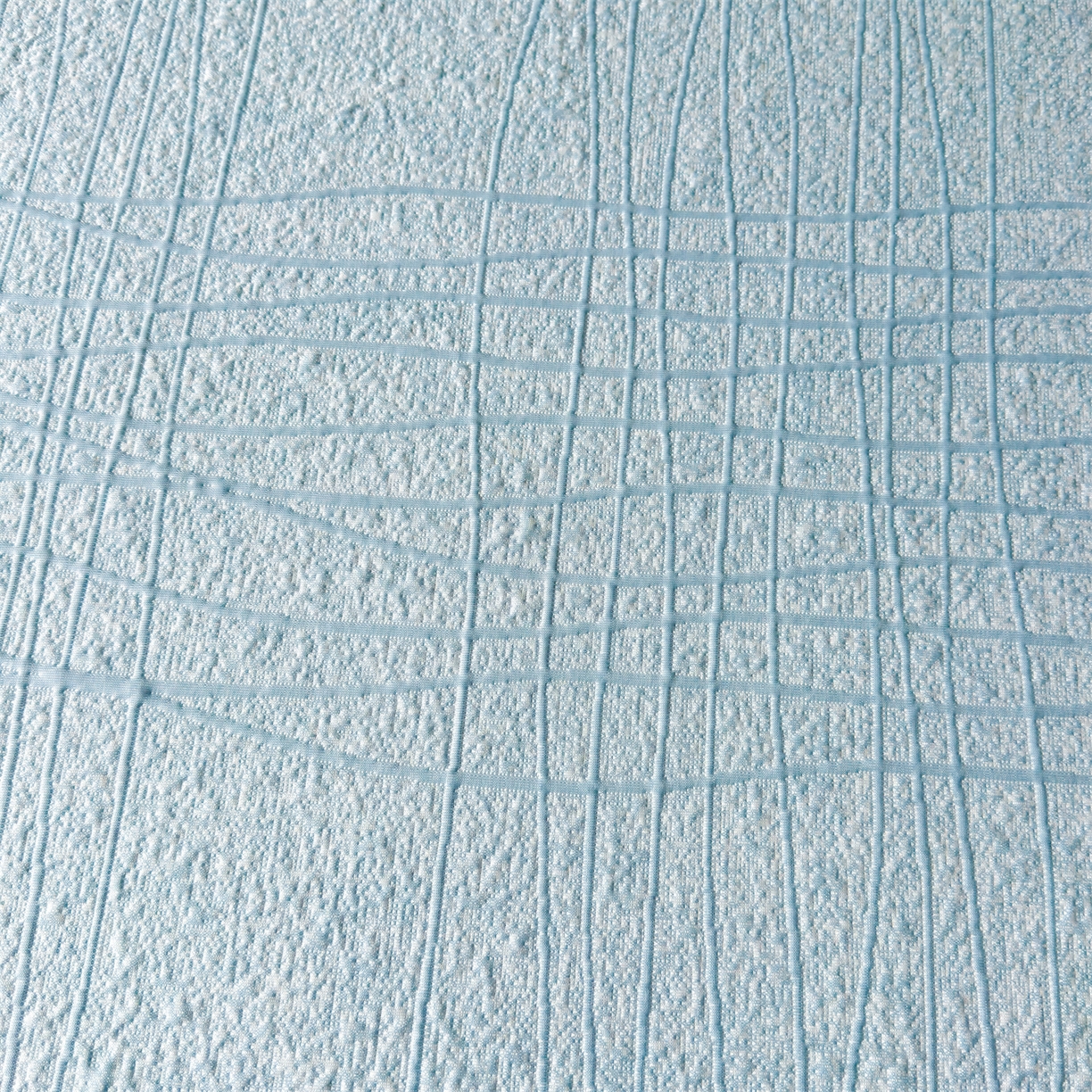 91家纺网 家纺一手货源 找家纺 耐思家纺 2026新款复合三明治PE乙纶提花冰豆豆凉席罗马曲线系列（提供买家秀） 罗马曲线-蓝床笠款