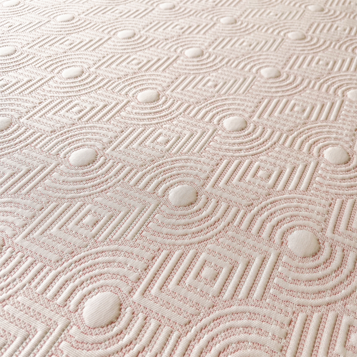 91家纺网 家纺一手货源 找家纺 耐思家纺 2026新款高端三明治硅胶复合PE乙纶提花冰豆豆凉席空调席韩版NIS系列（提供买家秀）床席款 韩INS-方圆粉