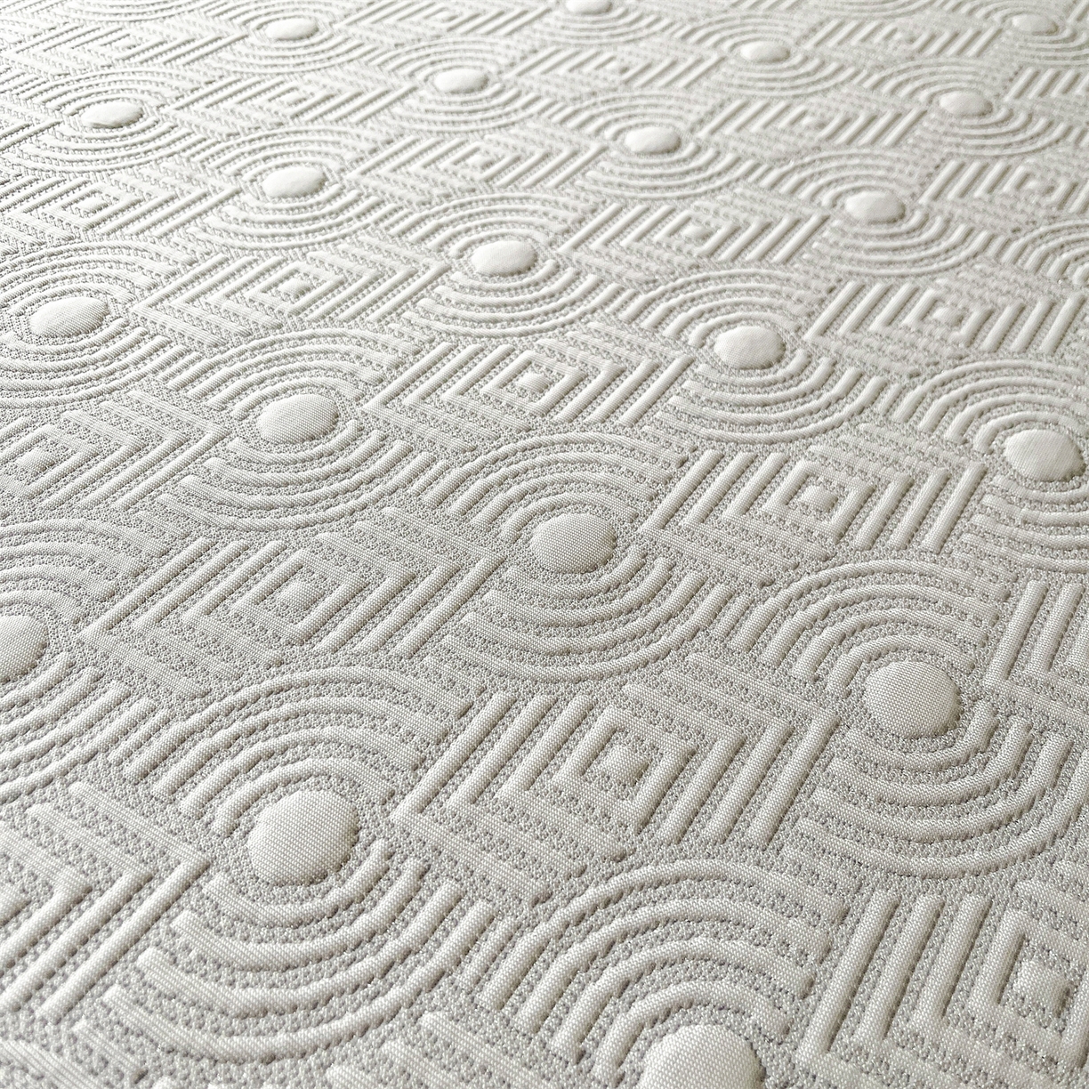 91家纺网 家纺一手货源 找家纺 耐思家纺 2026新款高端三明治硅胶复合PE乙纶提花冰豆豆凉席空调席韩版NIS系列（提供买家秀）床席款 韩INS-方圆灰