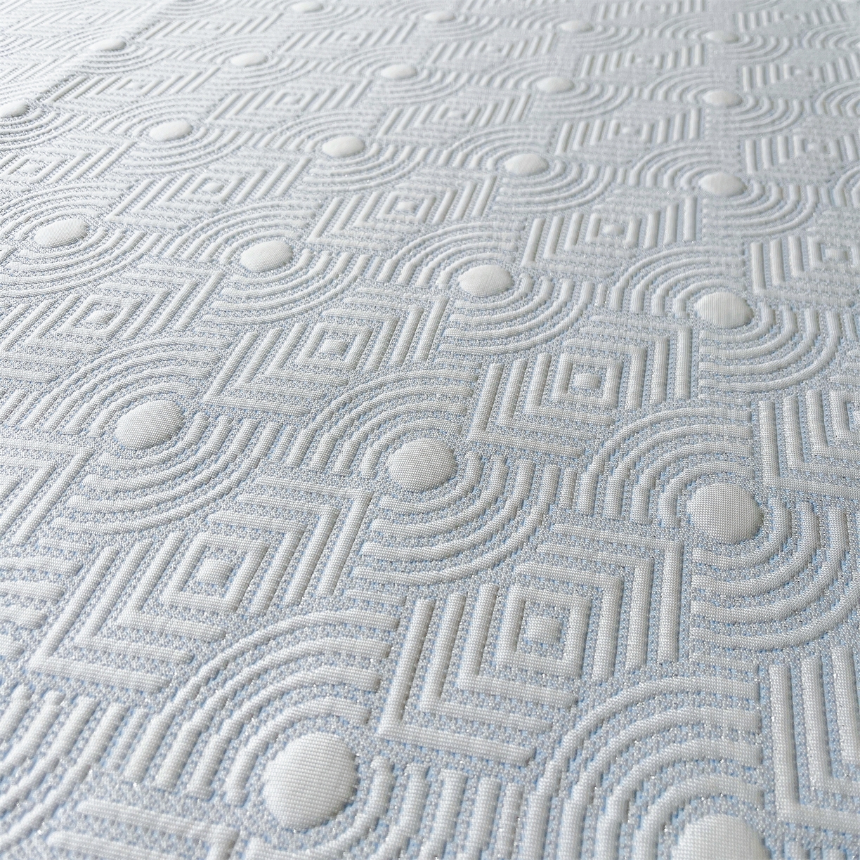 91家纺网 家纺一手货源 找家纺 耐思家纺 2026新款高端三明治硅胶复合PE乙纶提花冰豆豆凉席空调席韩版NIS系列（提供买家秀）床席款 韩INS-方圆蓝