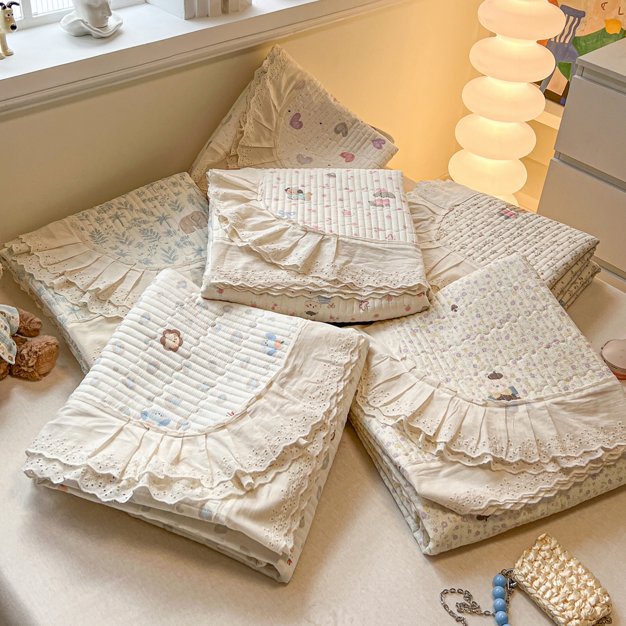 91家纺网 家纺一手货源 找家纺 （总）舒居家纺 2026春夏新款花边款全棉印花单床盖 床盖单件（第一批）