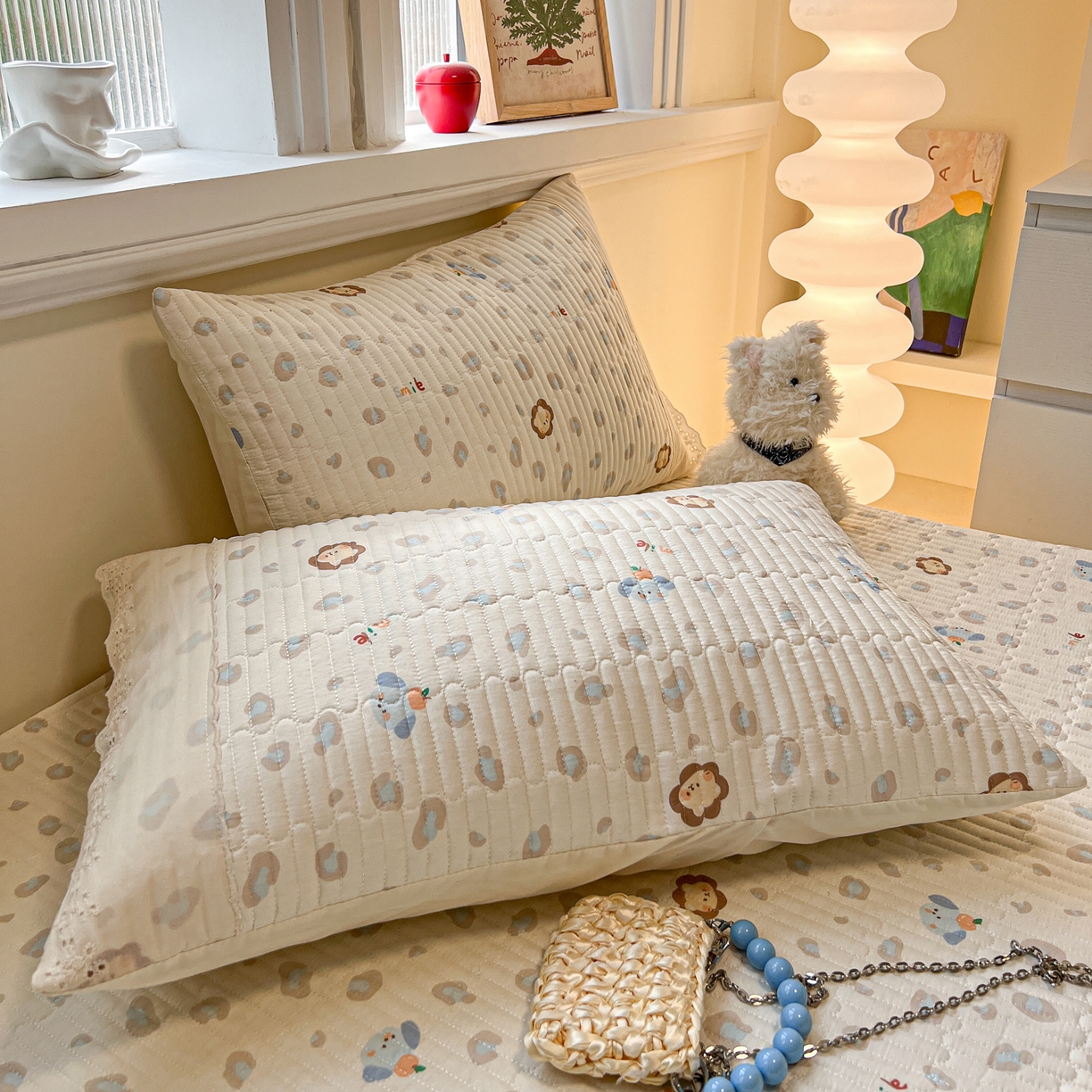 91家纺网 家纺一手货源 找家纺 舒居家纺 2026春夏新款花边款全棉印花单床盖 床盖单件（第一批） 缤纷乐园