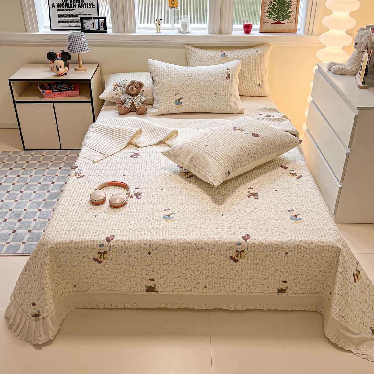 91家纺网 家纺一手货源 找家纺 舒居家纺 2026春夏新款花边款全棉印花单床盖 床盖单件（第一批） 碎花学院