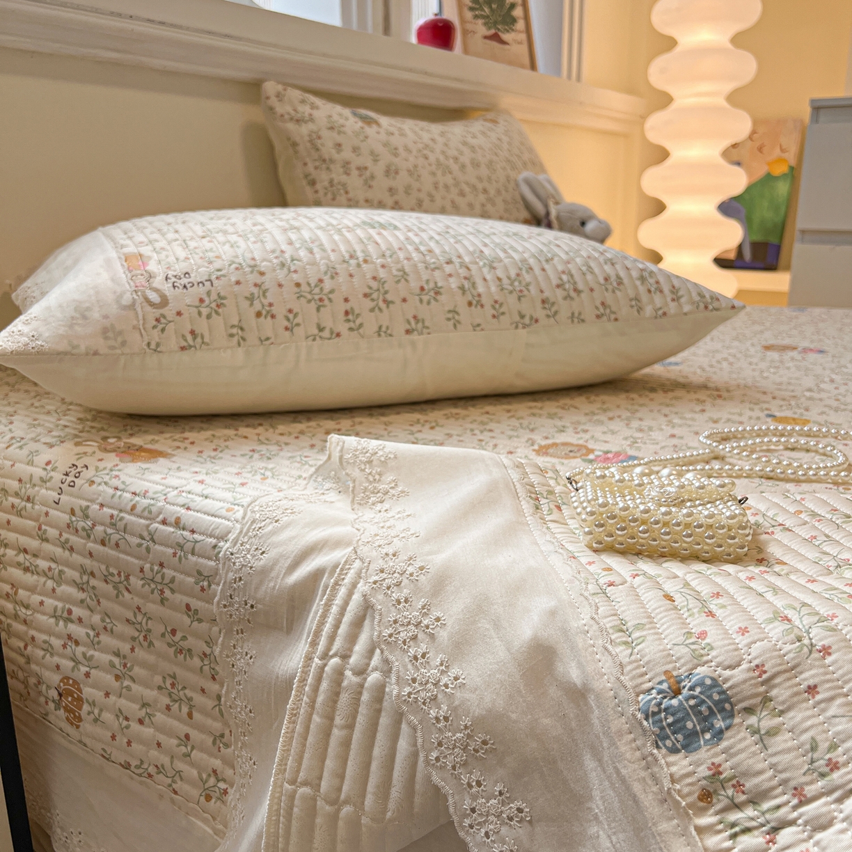 91家纺网 家纺一手货源 找家纺 舒居家纺 2026春夏新款花边款全棉印花单床盖 床盖单件（第一批） 萌系乐园