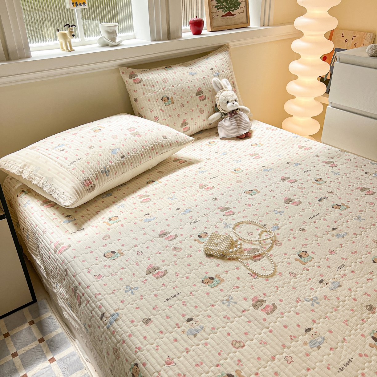 91家纺网 家纺一手货源 找家纺 舒居家纺 2026春夏新款花边款全棉印花单床盖 床盖单件（第一批） 宠物家族