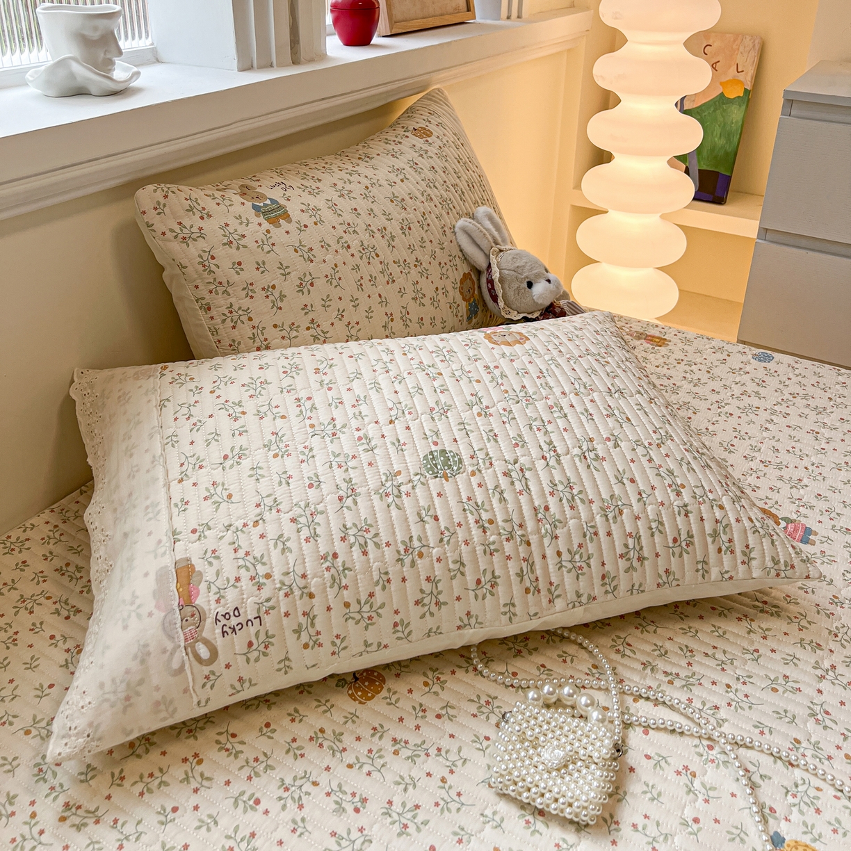 91家纺网 家纺一手货源 找家纺 舒居家纺 2026春夏新款花边款全棉印花单床盖 床盖单件（第一批） 萌系乐园