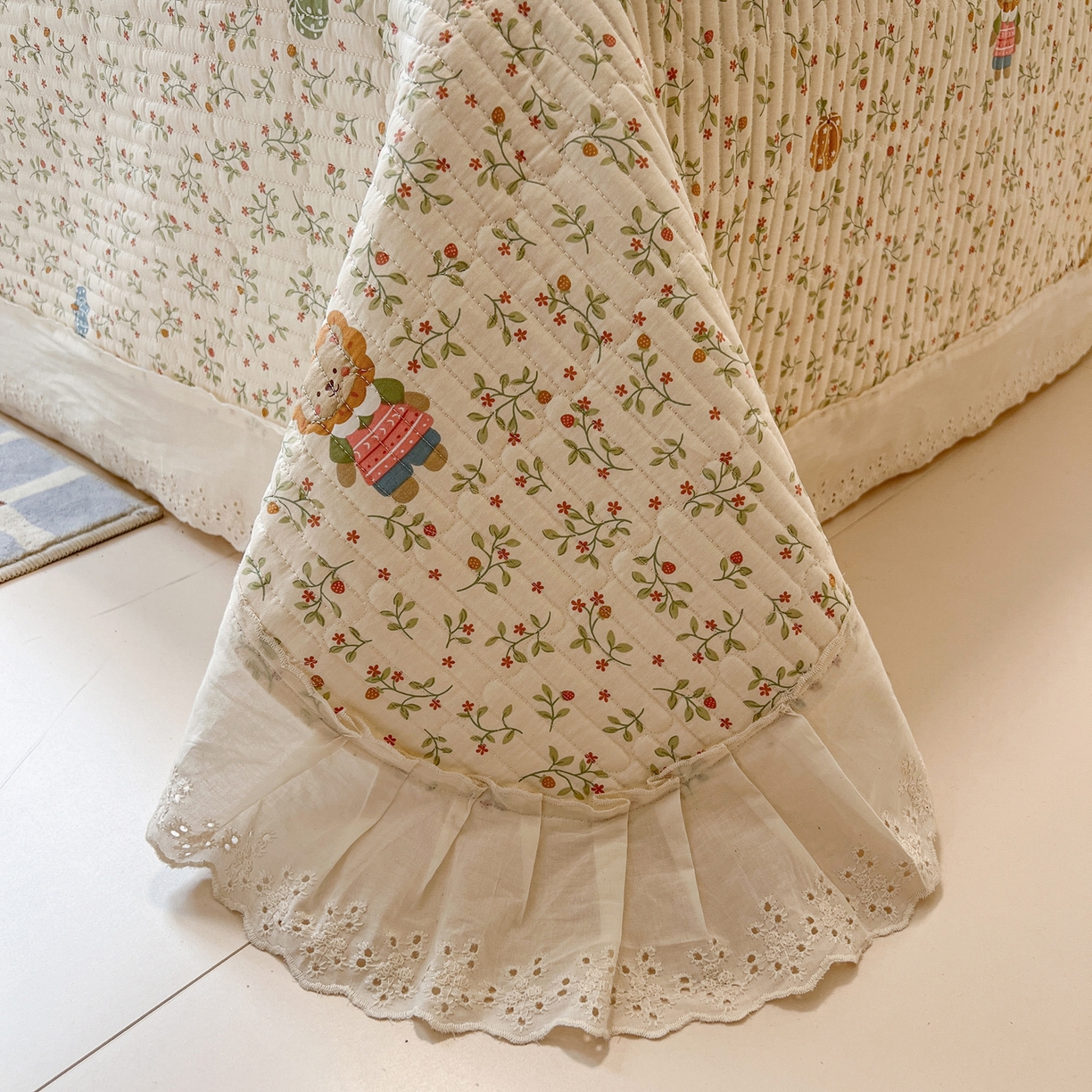 91家纺网 家纺一手货源 找家纺 舒居家纺 2026春夏新款花边款全棉印花单床盖 床盖单件（第一批） 萌系乐园