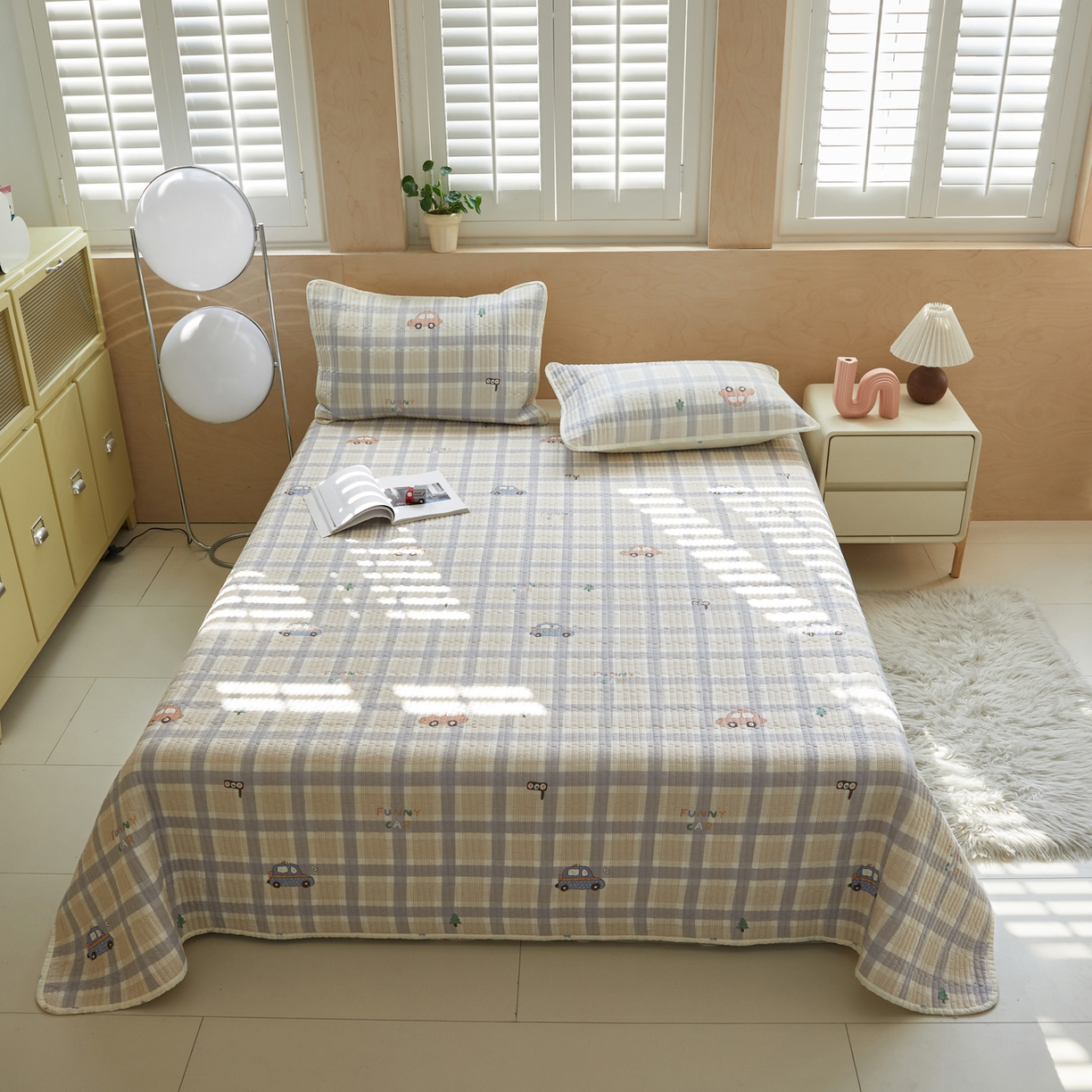 91家纺网 家纺一手货源 找家纺 （总）舒居家纺 2026春夏新款双面全棉单床盖 床盖单件