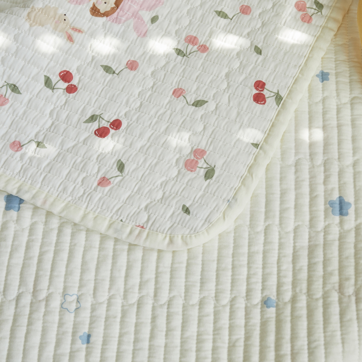 91家纺网 家纺一手货源 找家纺 舒居家纺 2026春夏新款双面全棉单床盖 床盖单件 花季少女