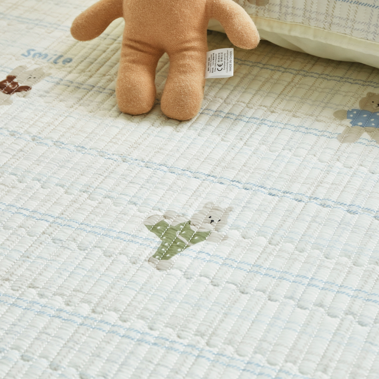 91家纺网 家纺一手货源 找家纺 舒居家纺 2026春夏新款双面全棉单床盖 床盖单件 比利小熊