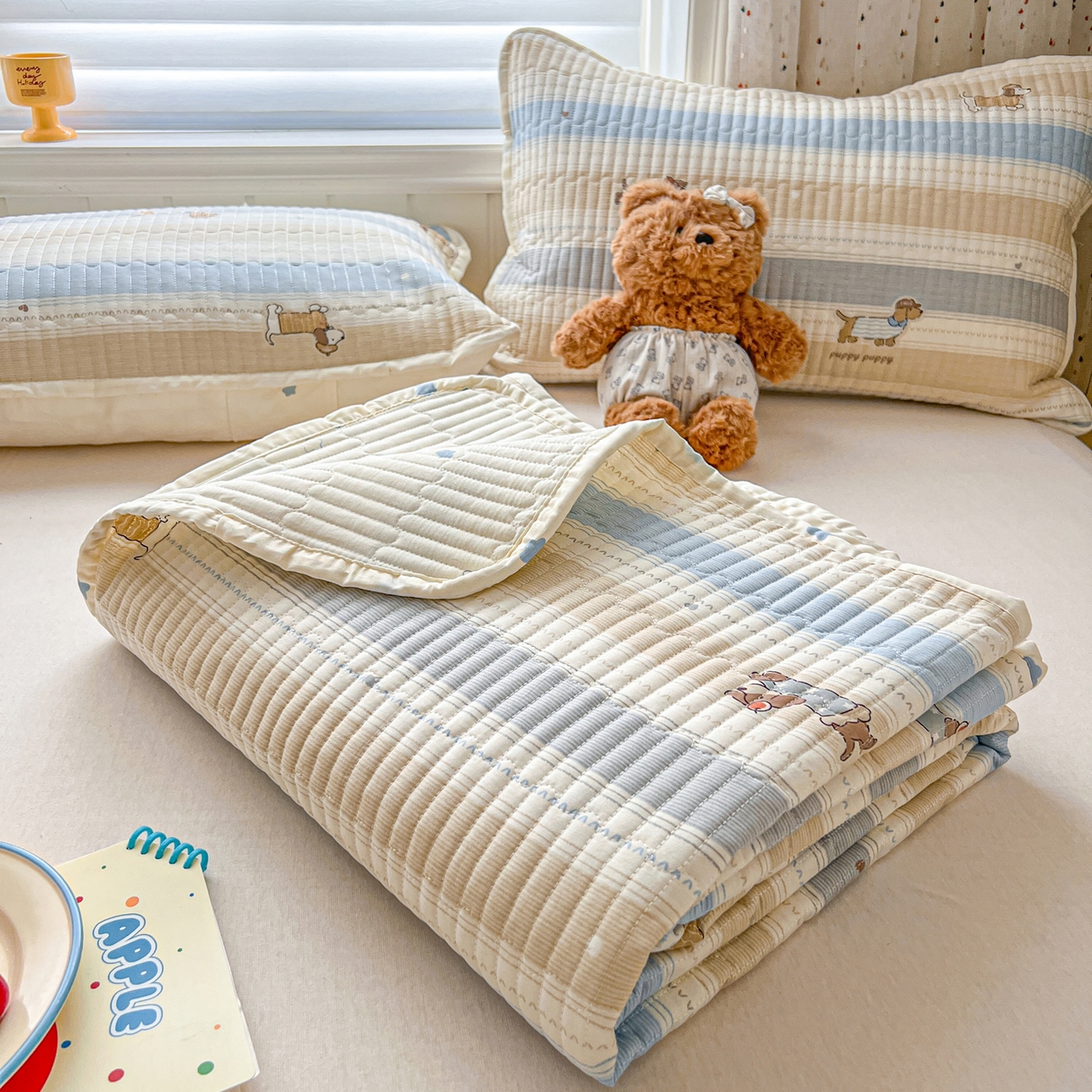 91家纺网 家纺一手货源 找家纺 舒居家纺 2026春夏新款双面全棉单床盖 床盖单件 组合图仅供展示不可下单