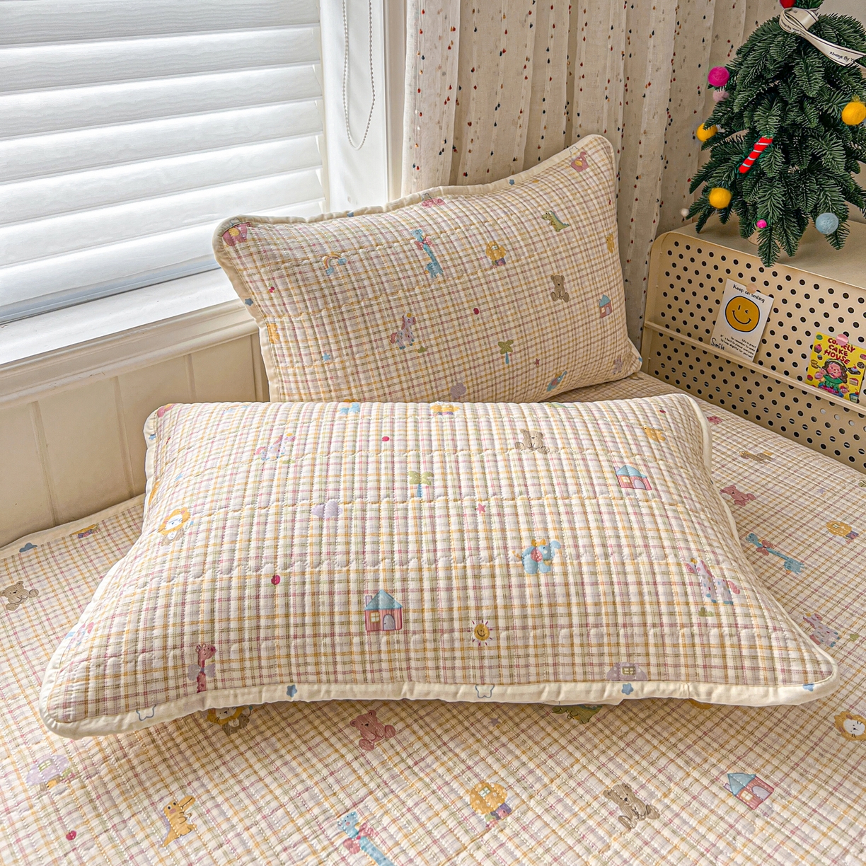 91家纺网 家纺一手货源 找家纺 舒居家纺 2026春夏新款双面全棉单床盖 床盖单件 半暖时光