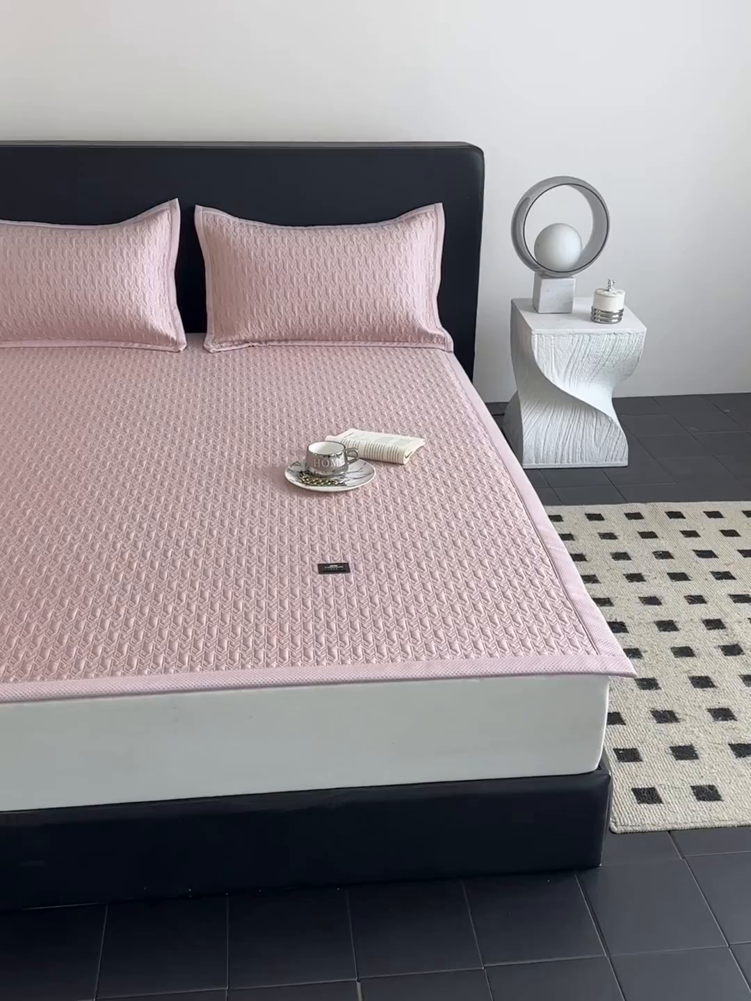 91家纺网 家纺一手货源 找家纺 （总）耐思家纺 2026新款A类复合三明治PE乙纶提花冰豆豆凉席床笠海之恋系列（提供买家秀）