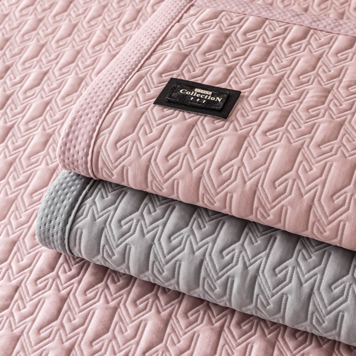 91家纺网 家纺一手货源 找家纺 （总）耐思家纺 2026新款A类复合三明治PE乙纶提花冰豆豆凉席床笠海之恋系列（提供买家秀）