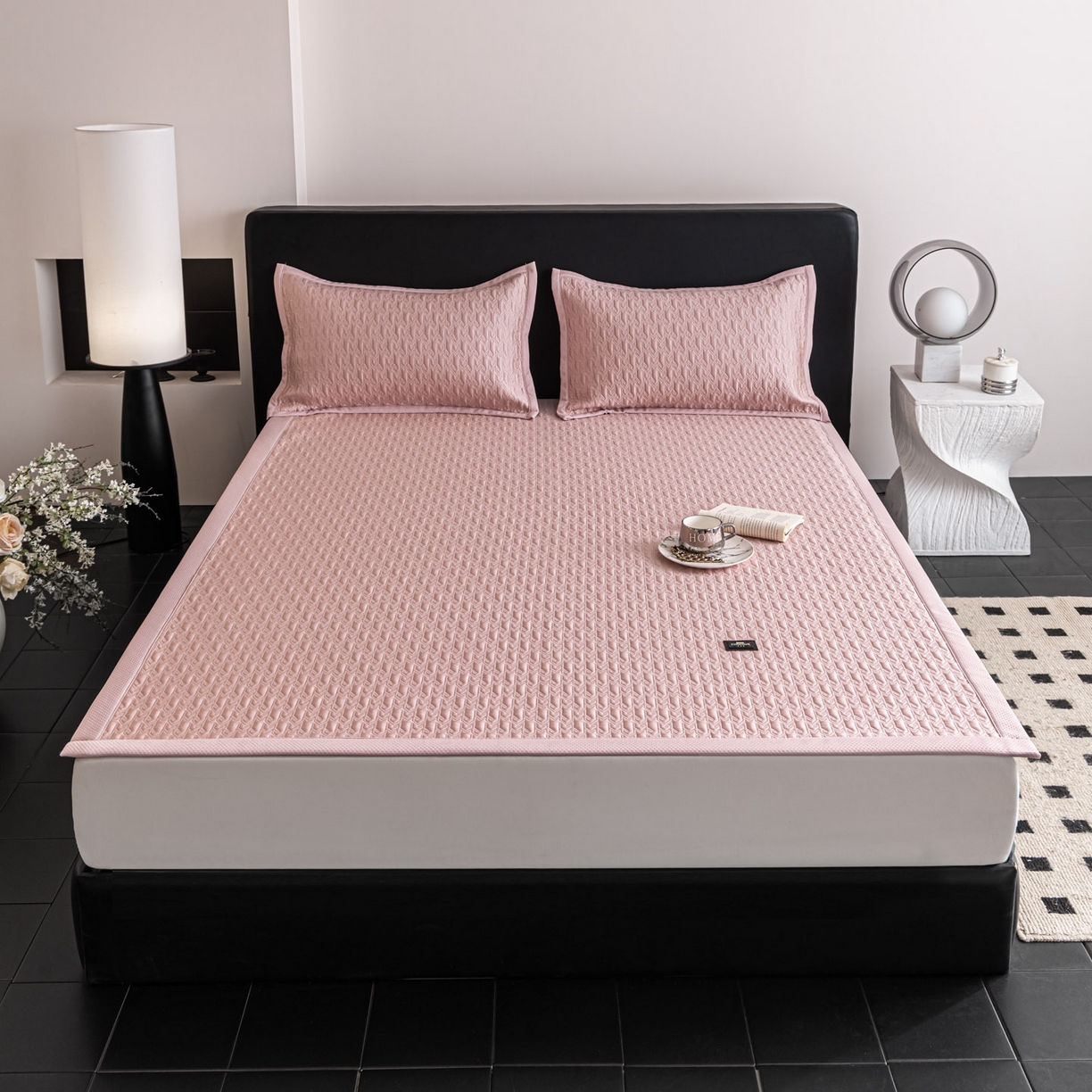 91家纺网 家纺一手货源 找家纺 （总）耐思家纺 2026新款A类复合三明治PE乙纶提花冰豆豆凉席床笠海之恋系列（提供买家秀）