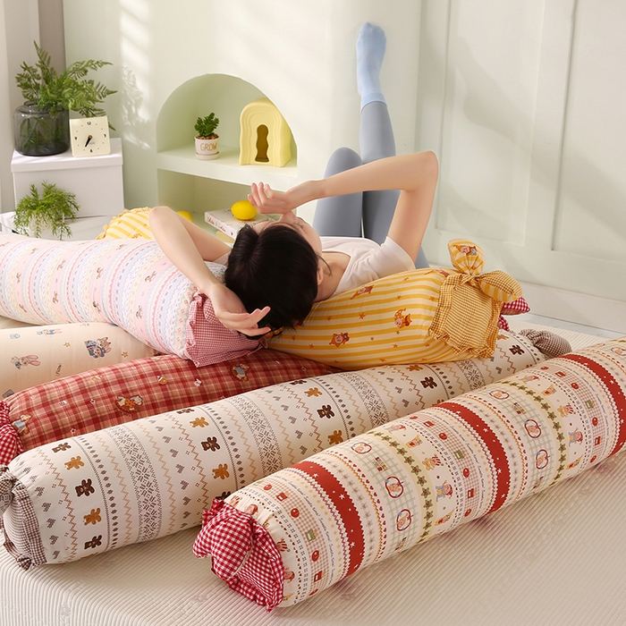 91家纺网 家纺一手货源 找家纺 （总）蔻眠 全棉印花双层纱长抱枕夹腿抱枕长枕芯儿童学生成人枕头