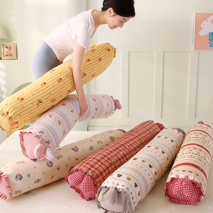 91家纺网 家纺一手货源 找家纺 （总）蔻眠 全棉印花双层纱长抱枕夹腿抱枕长枕芯儿童学生成人枕头