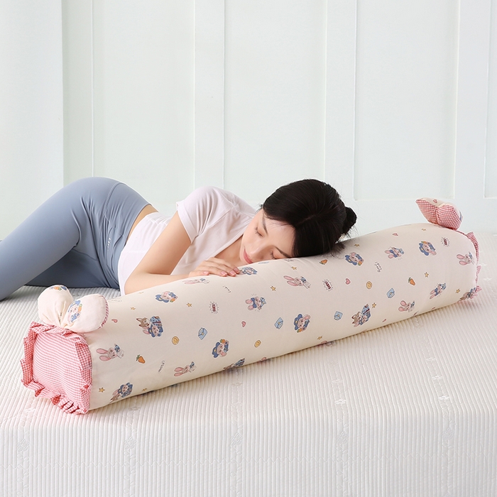 91家纺网 家纺一手货源 找家纺 蔻眠 全棉印花双层纱长抱枕夹腿抱枕长枕芯儿童学生成人枕头 兔警官