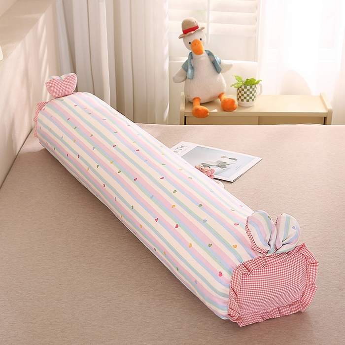 91家纺网 家纺一手货源 找家纺 蔻眠 全棉印花双层纱长抱枕夹腿抱枕长枕芯儿童学生成人枕头 爱心彩虹