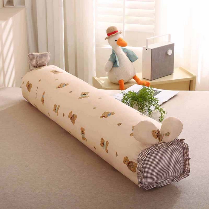 91家纺网 家纺一手货源 找家纺 蔻眠 全棉印花双层纱长抱枕夹腿抱枕长枕芯儿童学生成人枕头 抱抱熊