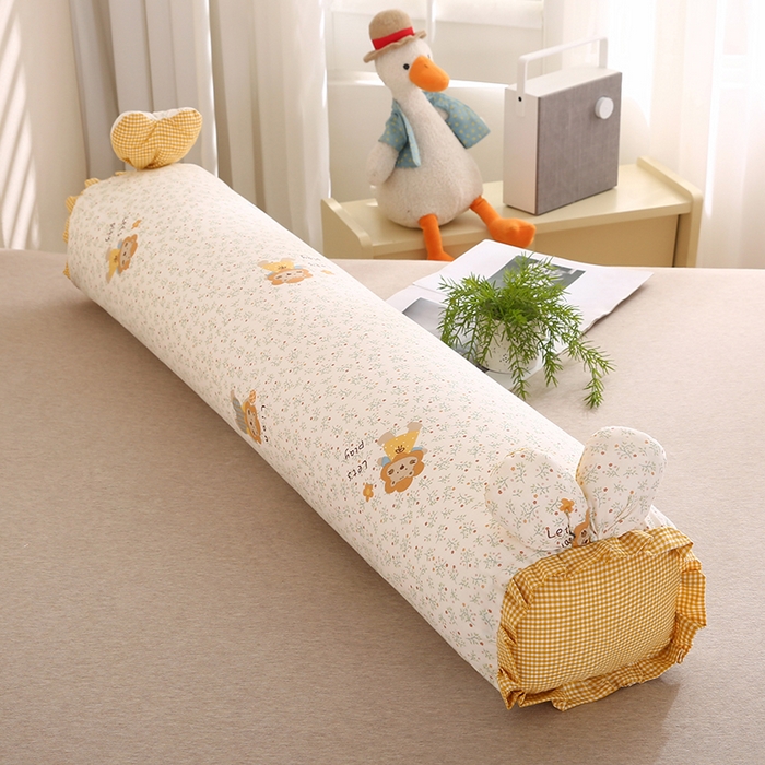 91家纺网 家纺一手货源 找家纺 蔻眠 全棉印花双层纱长抱枕夹腿抱枕长枕芯儿童学生成人枕头 小狮子