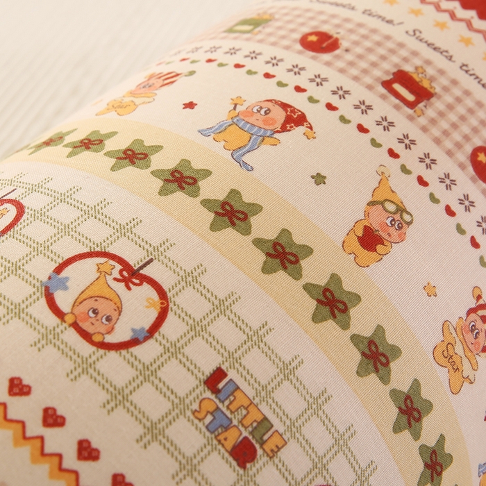 91家纺网 家纺一手货源 找家纺 蔻眠 全棉印花双层纱长抱枕夹腿抱枕长枕芯儿童学生成人枕头 红苹果星星