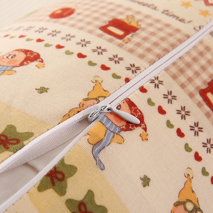 91家纺网 家纺一手货源 找家纺 蔻眠 全棉印花双层纱长抱枕夹腿抱枕长枕芯儿童学生成人枕头 红苹果星星