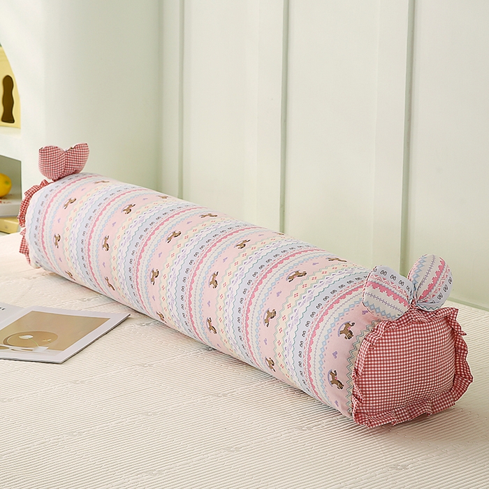 91家纺网 家纺一手货源 找家纺 蔻眠 全棉印花双层纱长抱枕夹腿抱枕长枕芯儿童学生成人枕头 花园木马