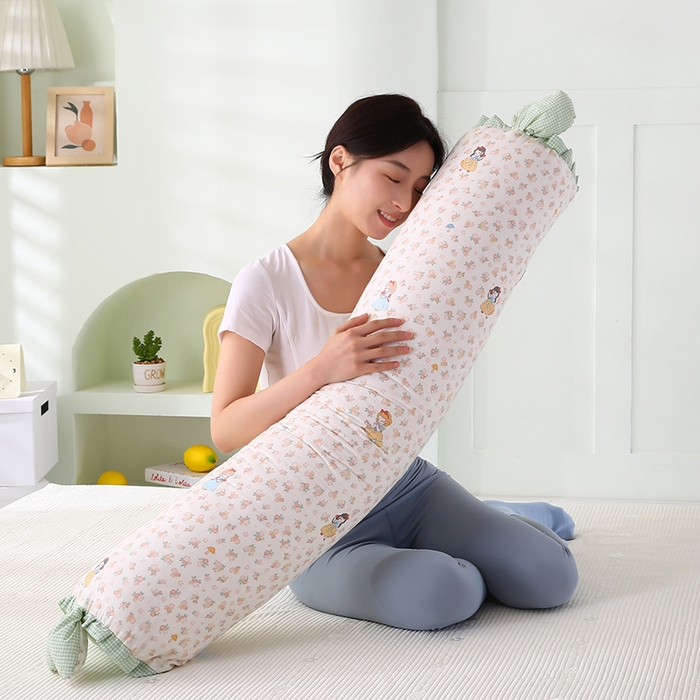 91家纺网 家纺一手货源 找家纺 蔻眠 全棉印花双层纱长抱枕夹腿抱枕长枕芯儿童学生成人枕头 白雪公主