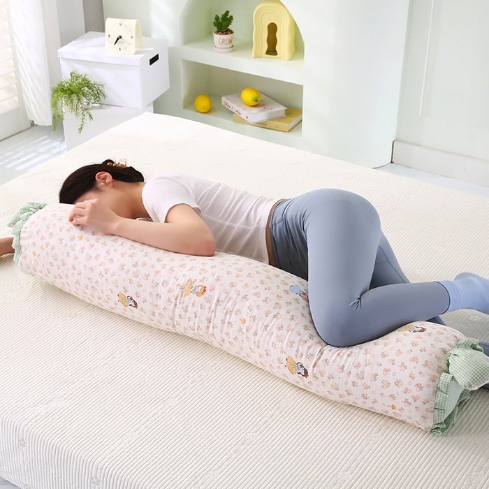 91家纺网 家纺一手货源 找家纺 蔻眠 全棉印花双层纱长抱枕夹腿抱枕长枕芯儿童学生成人枕头 白雪公主