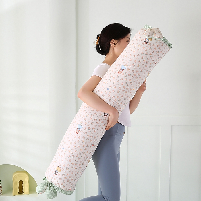 91家纺网 家纺一手货源 找家纺 蔻眠 全棉印花双层纱长抱枕夹腿抱枕长枕芯儿童学生成人枕头 白雪公主