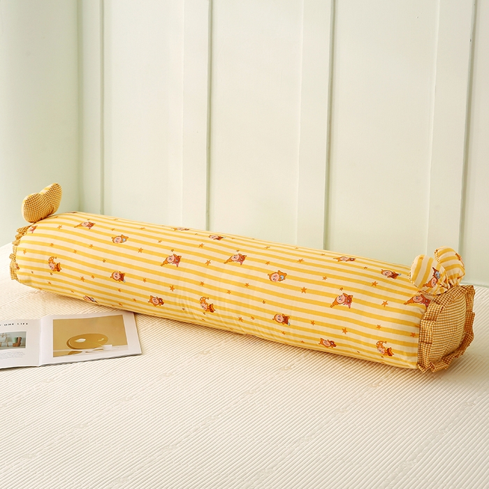 91家纺网 家纺一手货源 找家纺 蔻眠 全棉印花双层纱长抱枕夹腿抱枕长枕芯儿童学生成人枕头 黄星星