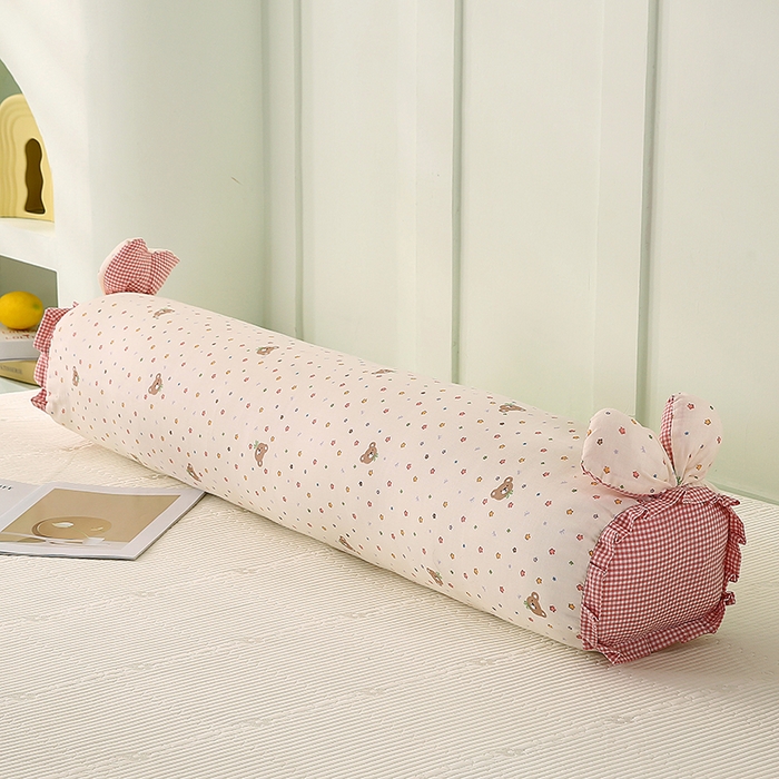 91家纺网 家纺一手货源 找家纺 蔻眠 全棉印花双层纱长抱枕夹腿抱枕长枕芯儿童学生成人枕头 星星小熊