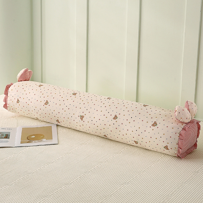 91家纺网 家纺一手货源 找家纺 蔻眠 全棉印花双层纱长抱枕夹腿抱枕长枕芯儿童学生成人枕头 星星小熊