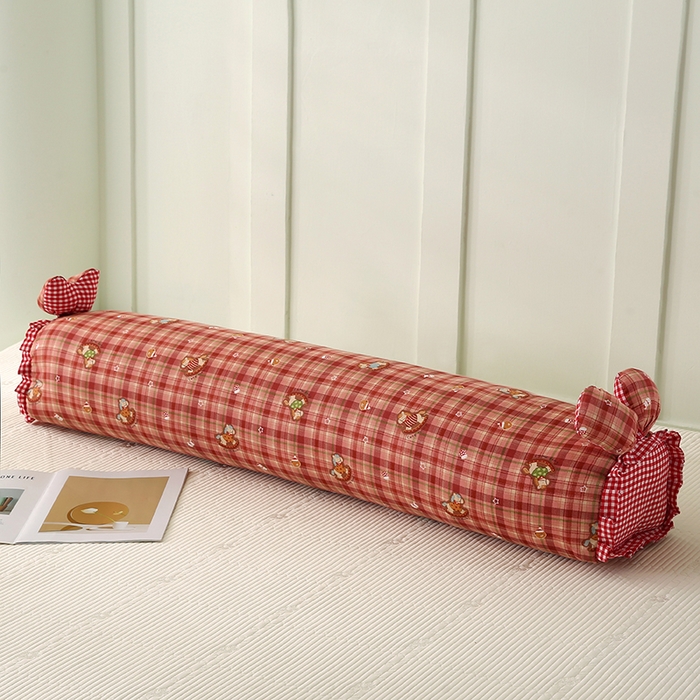 91家纺网 家纺一手货源 找家纺 蔻眠 全棉印花双层纱长抱枕夹腿抱枕长枕芯儿童学生成人枕头 红格木马