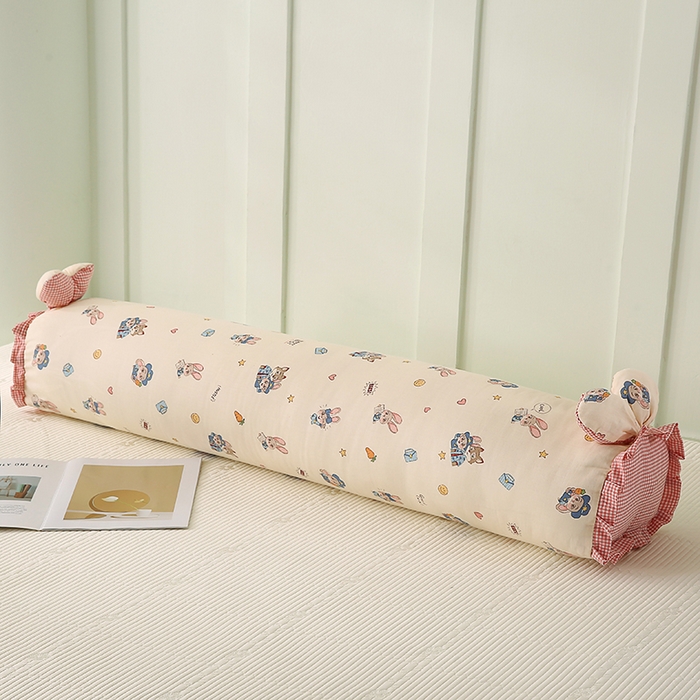 91家纺网 家纺一手货源 找家纺 蔻眠 全棉印花双层纱长抱枕夹腿抱枕长枕芯儿童学生成人枕头 兔警官