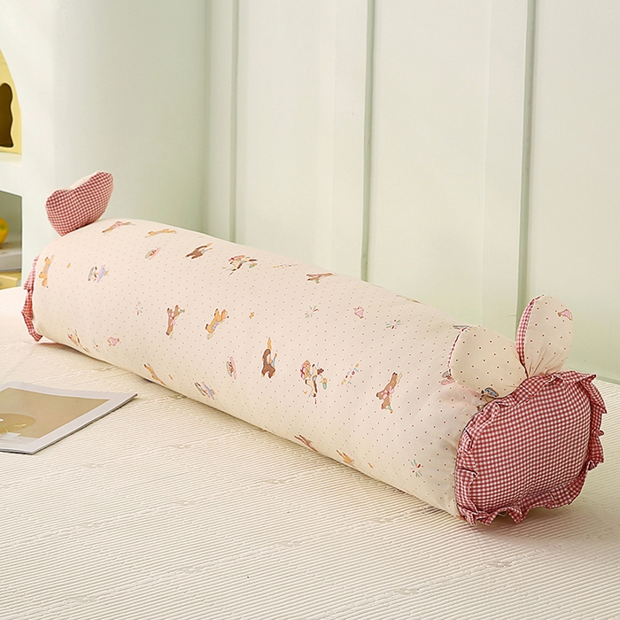 91家纺网 家纺一手货源 找家纺 蔻眠 全棉印花双层纱长抱枕夹腿抱枕长枕芯儿童学生成人枕头 旋转木马