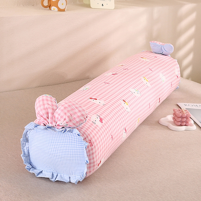 91家纺网 家纺一手货源 找家纺 蔻眠 全棉印花双层纱长抱枕夹腿抱枕长枕芯儿童学生成人枕头 可爱猫