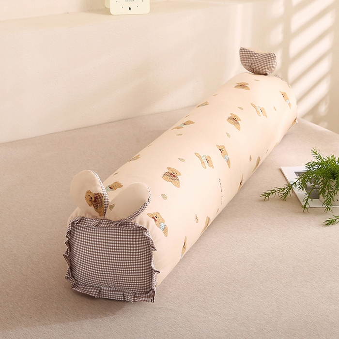 91家纺网 家纺一手货源 找家纺 蔻眠 全棉印花双层纱长抱枕夹腿抱枕长枕芯儿童学生成人枕头 抱抱熊