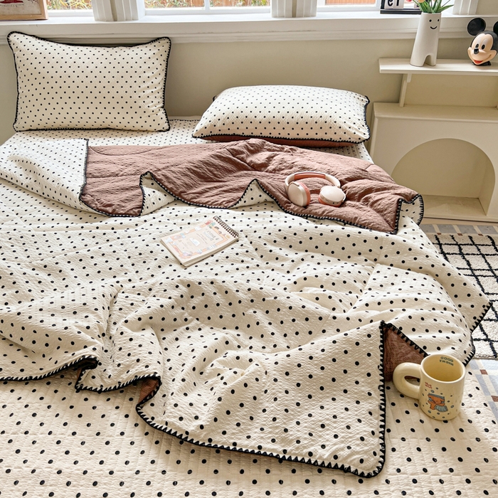 91家纺网 家纺一手货源 找家纺 （总）禾沐 2026新款泡芙纱三角针床盖夏被四件套