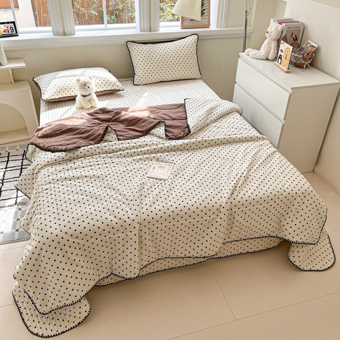 91家纺网 家纺一手货源 找家纺 （总）禾沐 2026新款泡芙纱三角针床盖夏被四件套