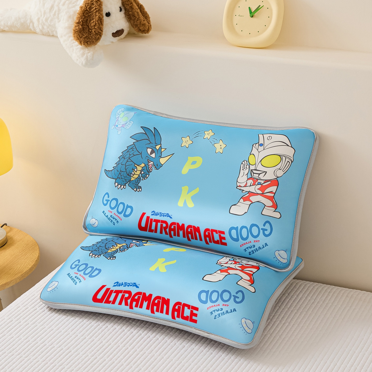 云恋家纺 2026新款儿童卡通A类冰丝凉席枕套一对装夏季凉感丝可拆枕头儿童学生单人枕芯套 PK奥特曼