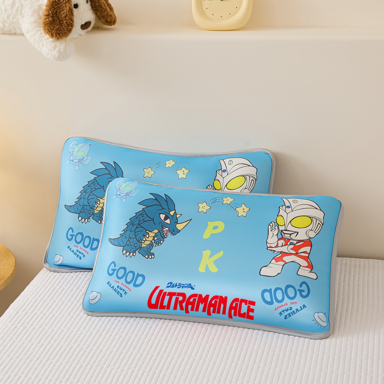 91家纺网 家纺一手货源 找家纺 云恋家纺 2026新款儿童卡通A类冰丝凉席枕套一对装夏季凉感丝可拆枕头儿童学生单人枕芯套 PK奥特曼