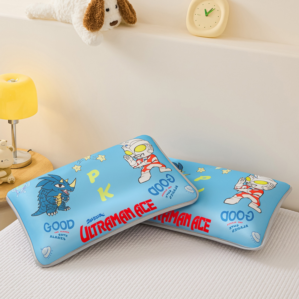 91家纺网 家纺一手货源 找家纺 云恋家纺 2026新款儿童卡通A类冰丝凉席枕套一对装夏季凉感丝可拆枕头儿童学生单人枕芯套 PK奥特曼