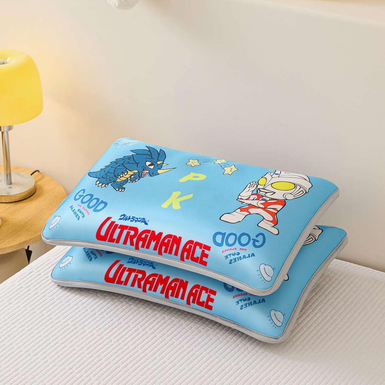 91家纺网 家纺一手货源 找家纺 云恋家纺 2026新款儿童卡通A类冰丝凉席枕套一对装夏季凉感丝可拆枕头儿童学生单人枕芯套 PK奥特曼