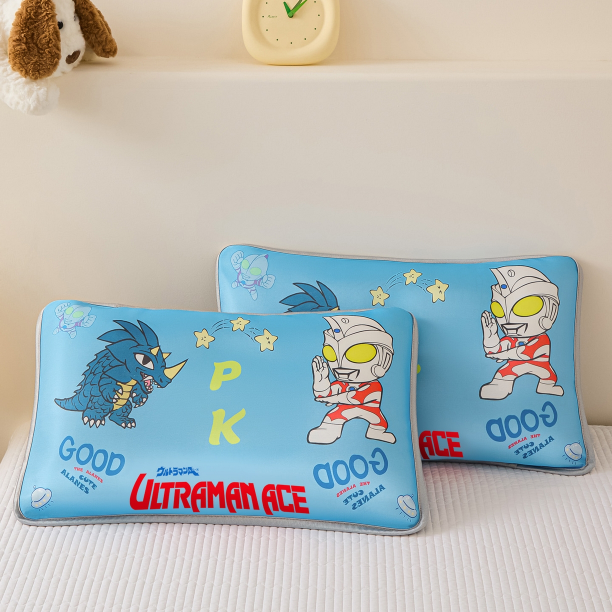 91家纺网 家纺一手货源 找家纺 云恋家纺 2026新款儿童卡通A类冰丝凉席枕套一对装夏季凉感丝可拆枕头儿童学生单人枕芯套 PK奥特曼