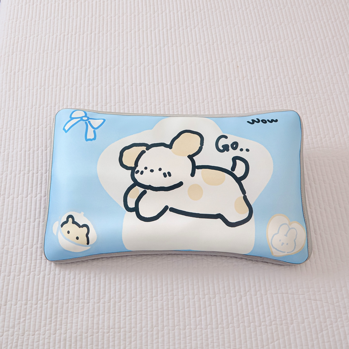 91家纺网 家纺一手货源 找家纺 云恋家纺 2026新款儿童卡通A类冰丝凉席枕套一对装夏季凉感丝可拆枕头儿童学生单人枕芯套 米可