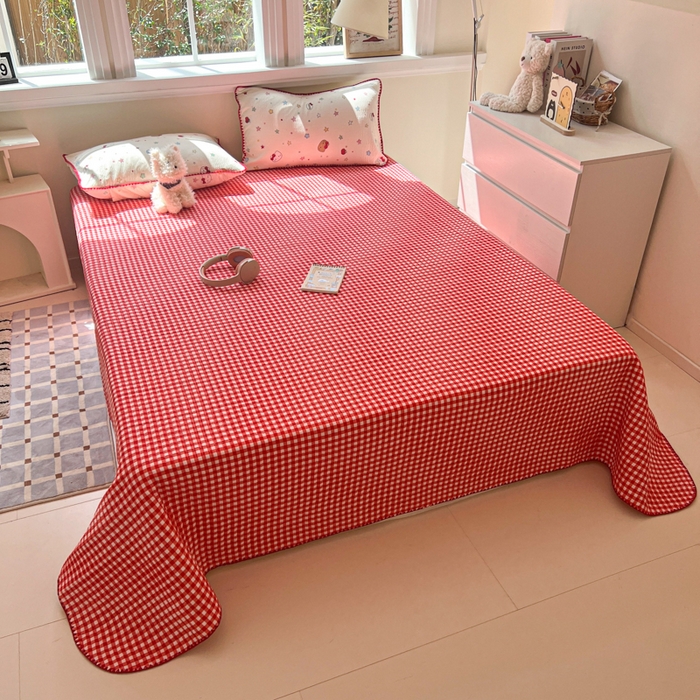 91家纺网 家纺一手货源 找家纺 禾沐 2026新款泡芙纱三角针床盖夏被四件套 星光凯蒂