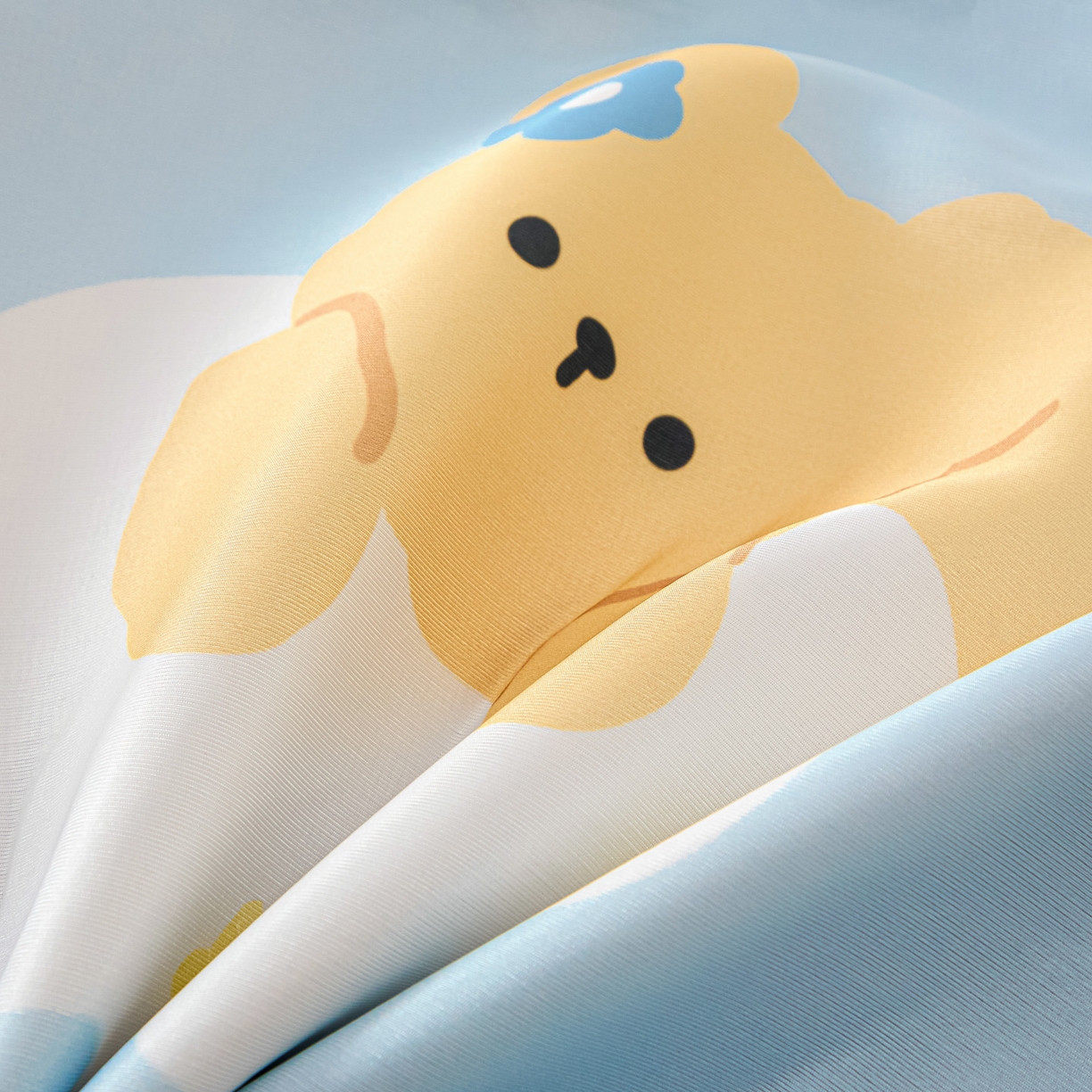 91家纺网 家纺一手货源 找家纺 云恋家纺 2026新款儿童卡通A类冰丝凉席枕套一对装夏季凉感丝可拆枕头儿童学生单人枕芯套 魔力小熊