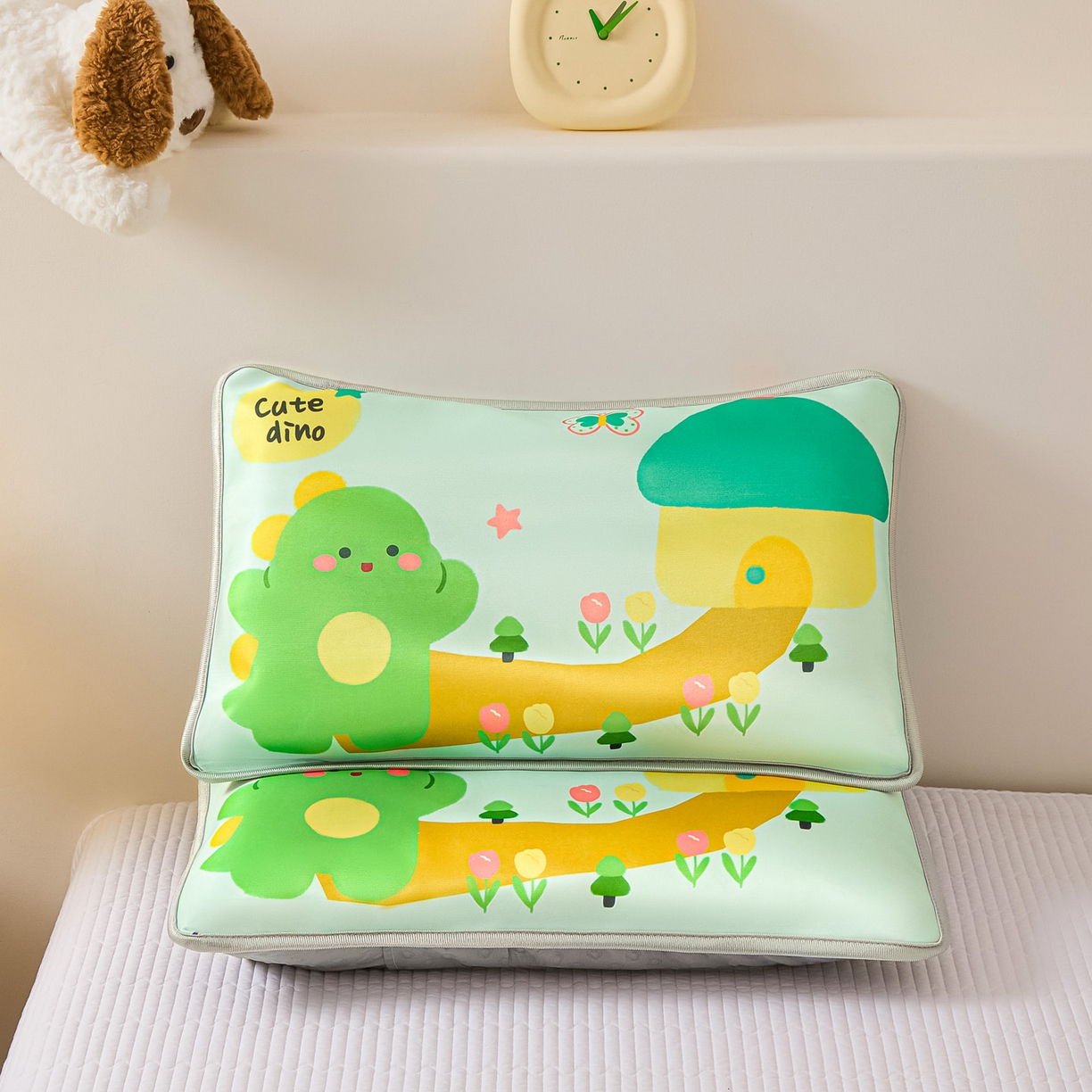 91家纺网 家纺一手货源 找家纺 云恋家纺 2026新款儿童卡通A类冰丝凉席枕套一对装夏季凉感丝可拆枕头儿童学生单人枕芯套 小龙嘟嘟